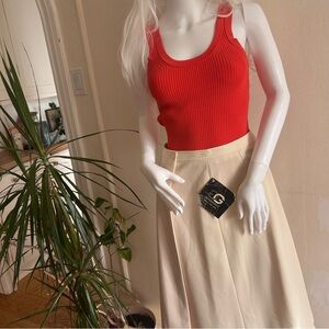 Givenchy Cream Wrap Skirt – 1970s Vintage Minimalist, Size 12 (NWT w/ Tag Wear)